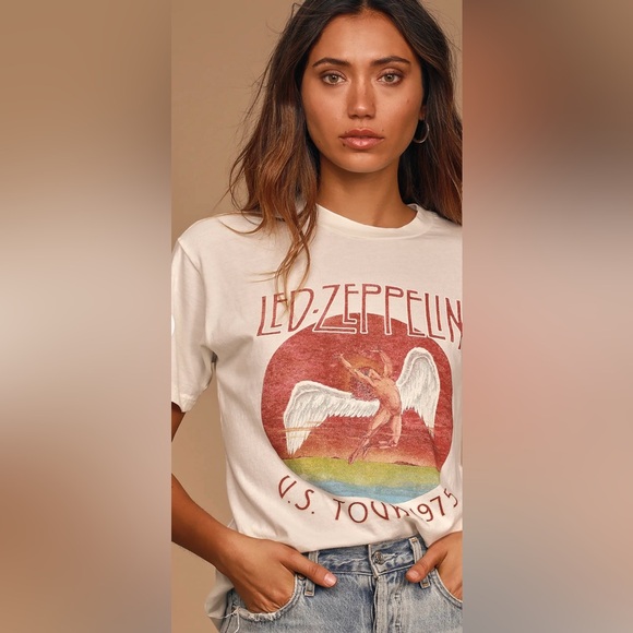 NWT Daydreamer XS Led Zepplin 1975 Tour Boyfriend Tee New - Picture 5 of 8